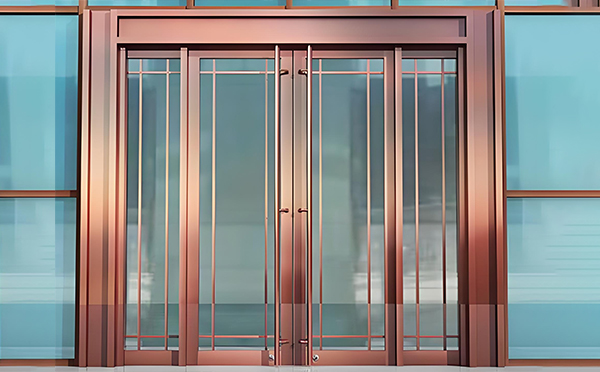 同心玻璃地弹门